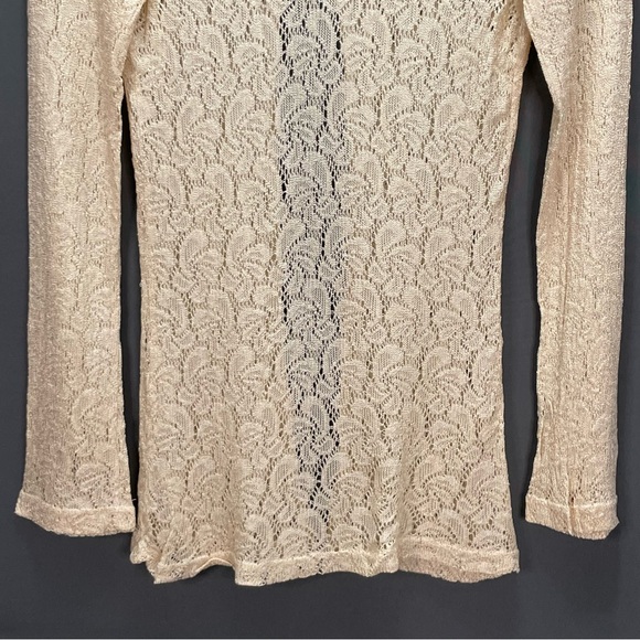 Vintage 60’s? Cream coloured button front cardigan paisley crocheted lace - Picture 4 of 13